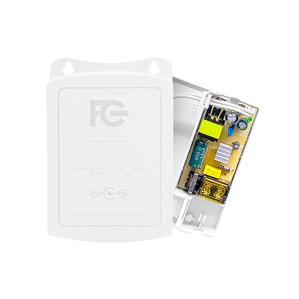 Imagem de MINI FONTE ORGANIZADORA EXTERNA PARA CFTV 12V 2A FCCX12V2AN FC FONTES