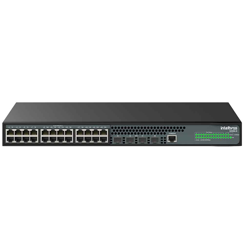 Imagem de SWITCH INTELBRAS GERENCIAVEL L3 24 PORTAS GIGABIT MAIS 4 PORTAS SFP+ UPLINK S2328G-B - 4760105