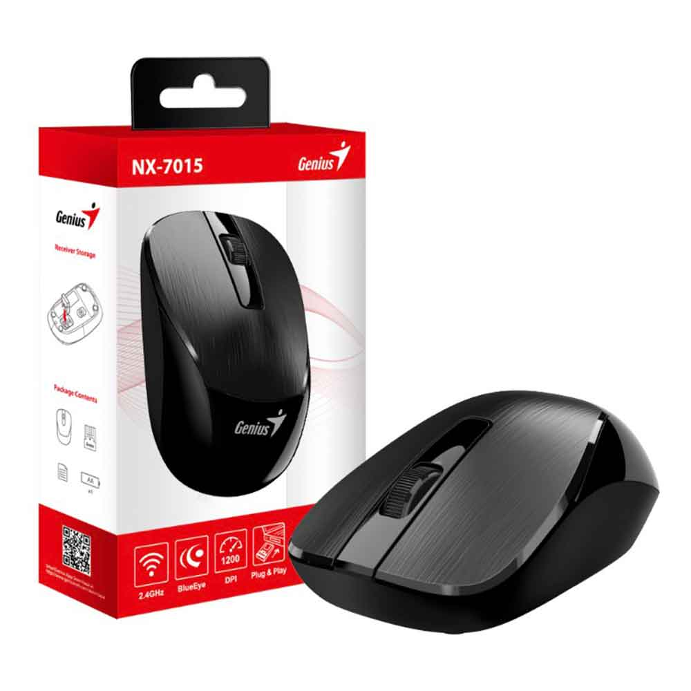 Mostrar detalhes de MOUSE GENIUS NX-7015 SEM FIO BLACK Imagem de MOUSE GENIUS NX-7015 SEM FIO BLACK