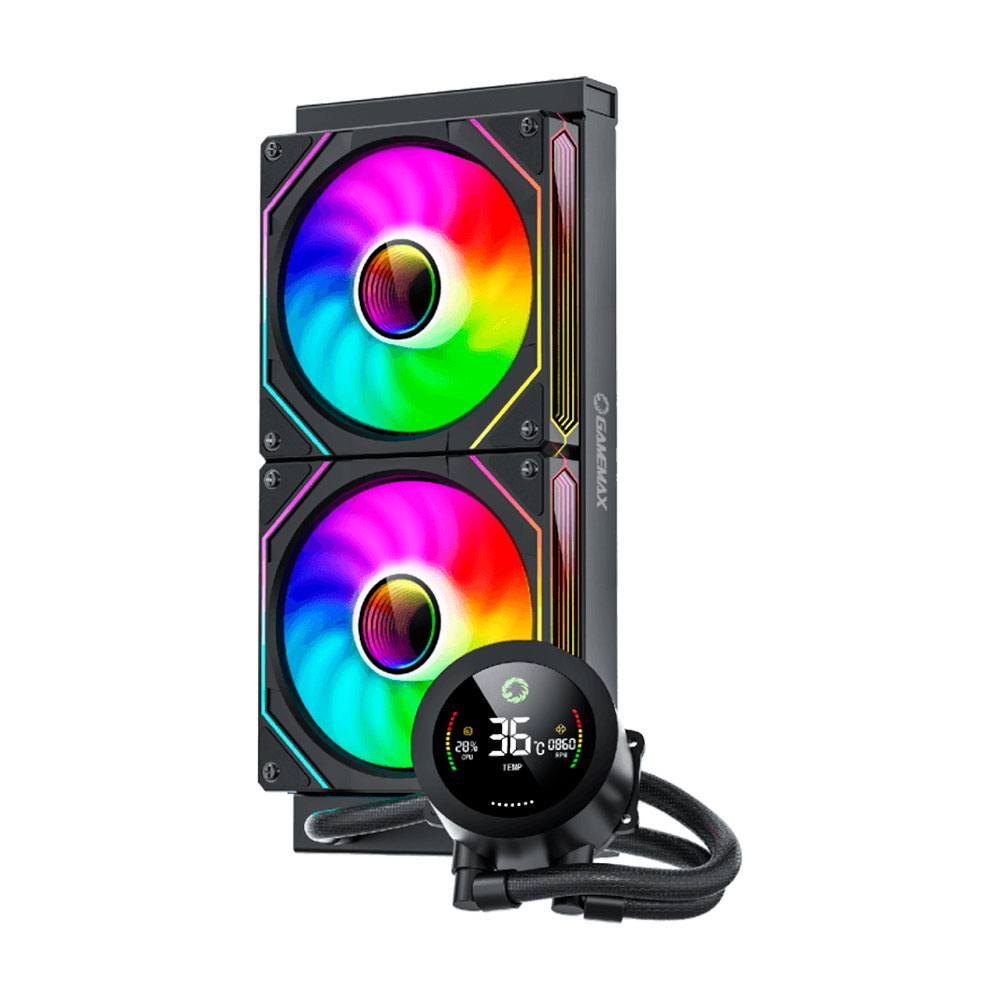 Imagem de WATER COOLER GAMEMAX ICEBURG 240 BLACK ARGB  - ICEBURG240DBK