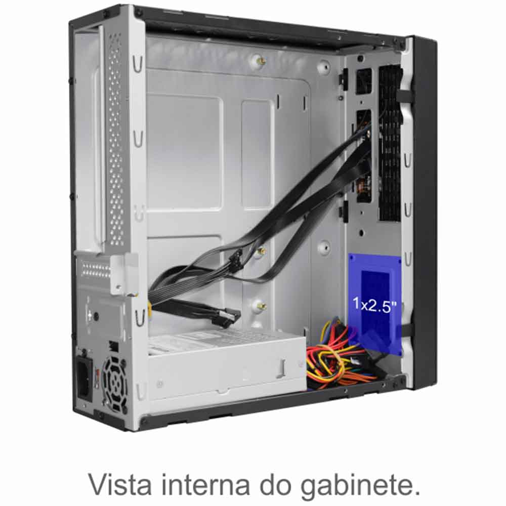 Imagem de GABINETE SLIM MICRO ATX K-MEX GM-02CK PRETO C/FONTE C/2 USB + HD AUDIO C/CABO