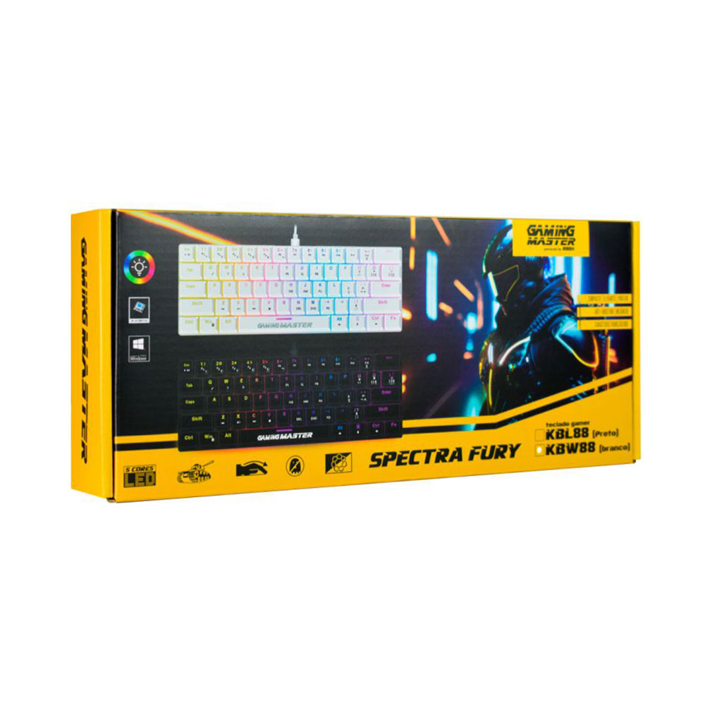 Imagem de TECLADO K-MEX MECANICO GAMER SPECTRAFURY BRANCO KBW8 RBG