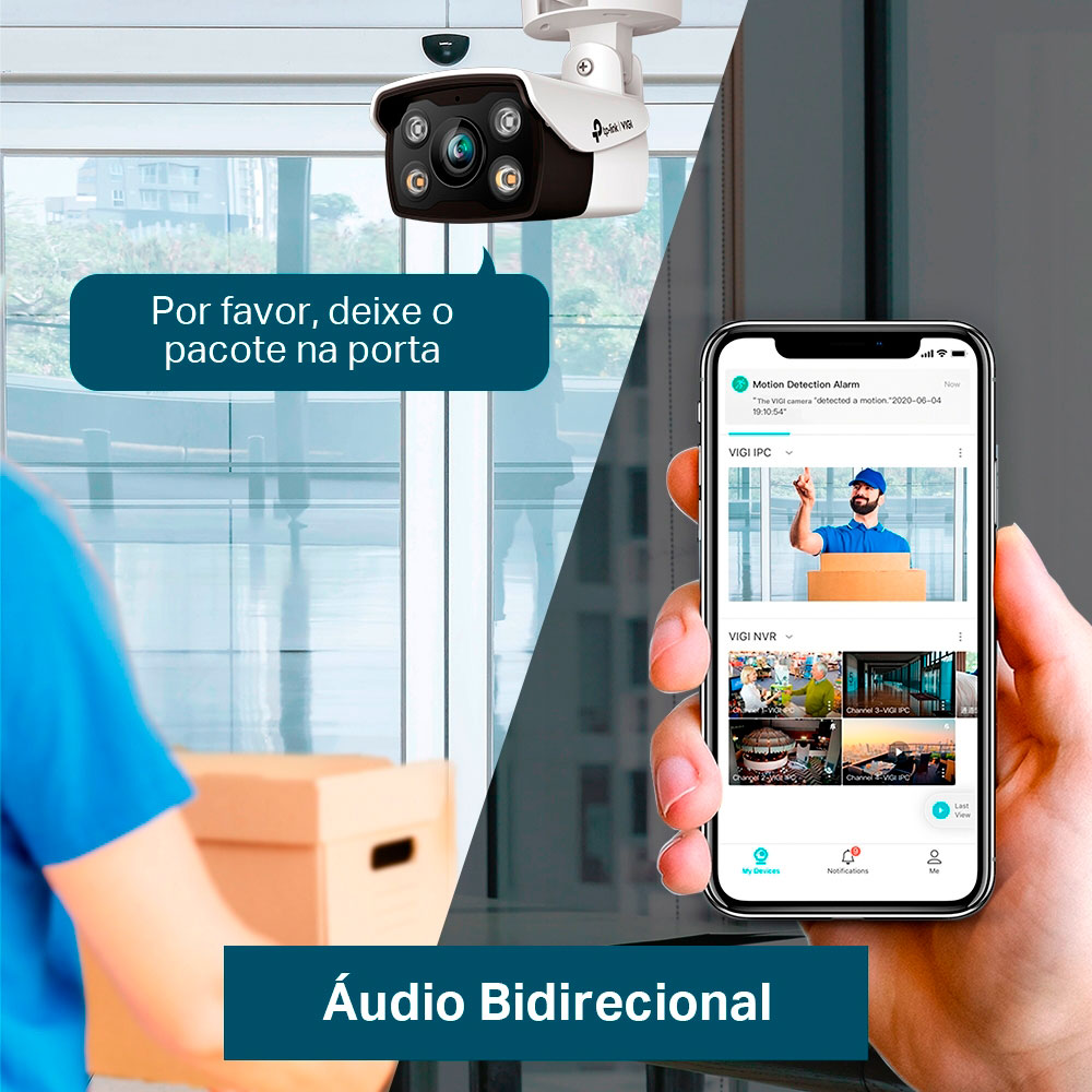 Imagem de CAMERA IP EXTERNA BULLET 4MP VIGI C340(2.8MM) COLORIDA IA POE TPLINK TPN0407