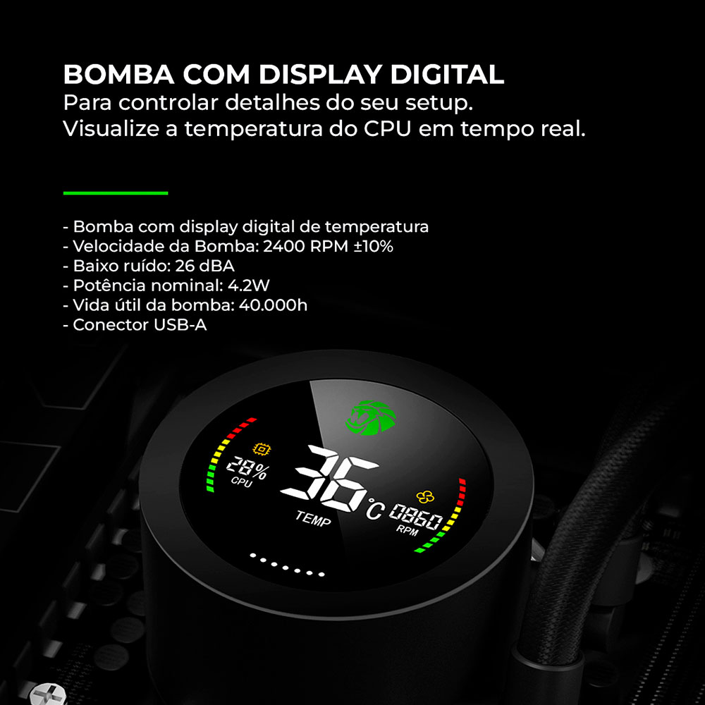 Imagem de WATER COOLER GAMEMAX ICEBURG 240N2 BLACK ARGB  - ICEBURG240N2BKBR