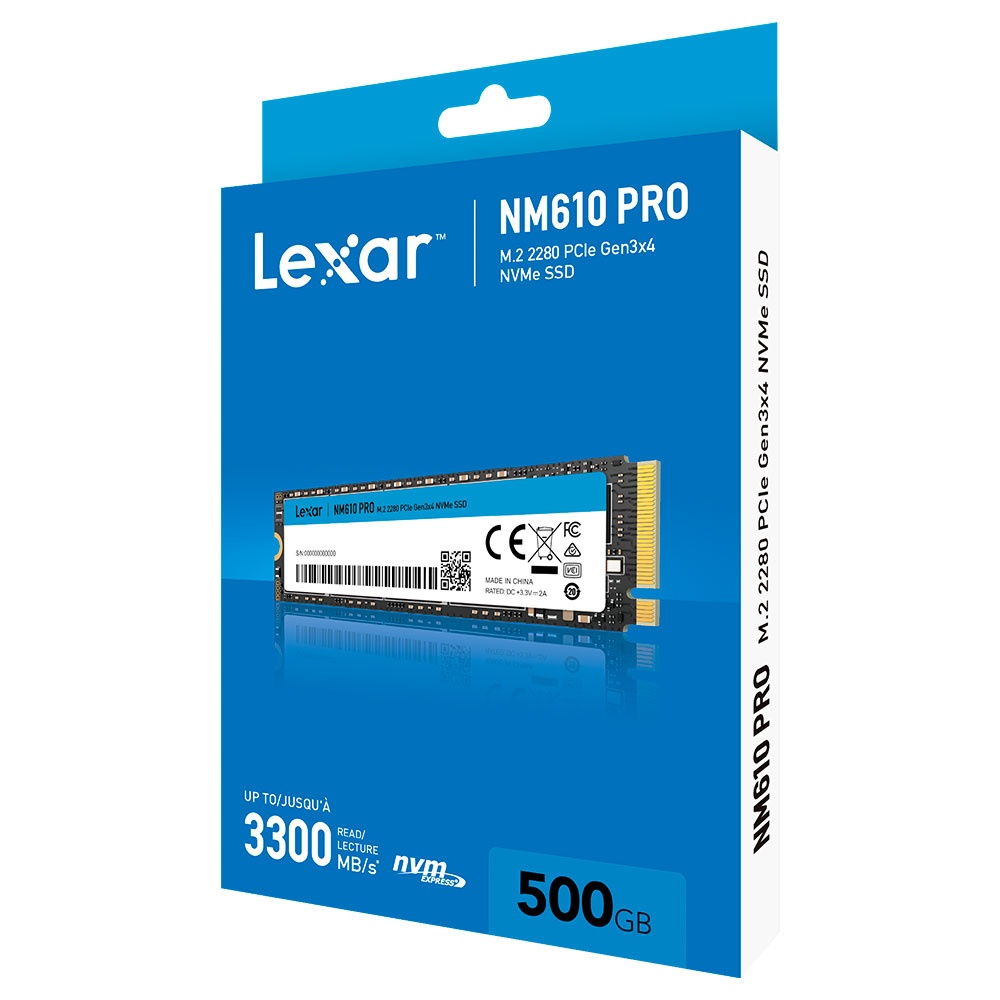 Imagem de SSD LEXAR NM610 PRO 500GB M.2 2280 NVME PCIE - LNM610P500G-RNNNG