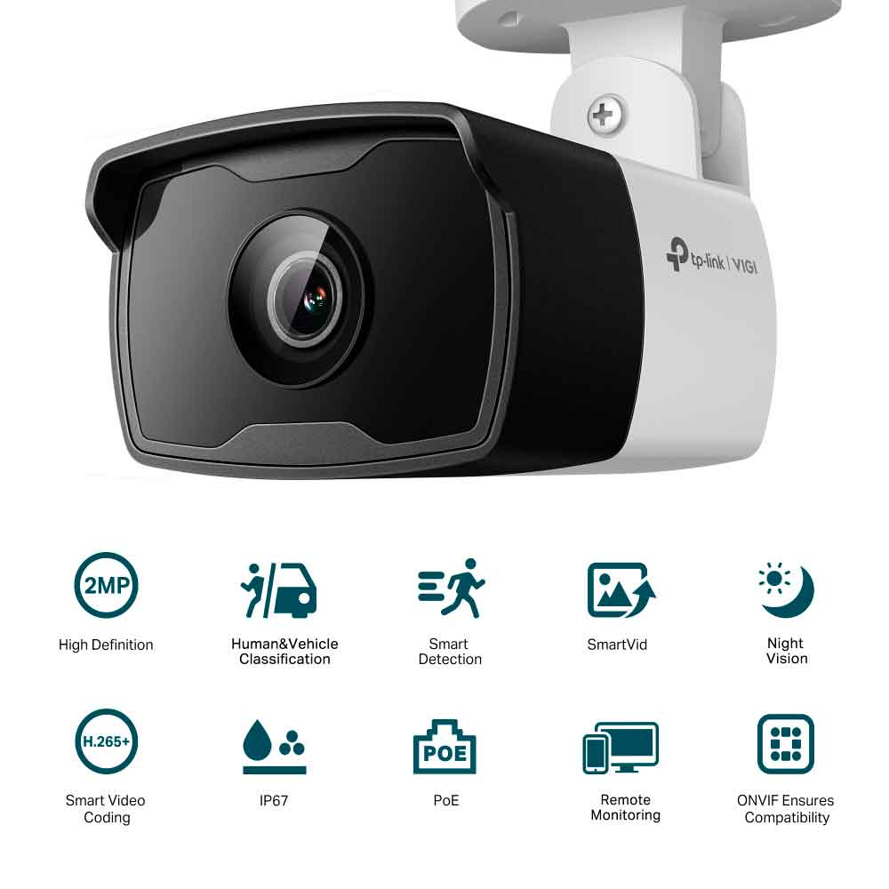 Imagem de CAMERA DE REDE BULLET VIGI C320I(2.8MM) EXTERNA DE 2 MP TPLINK TPN0413