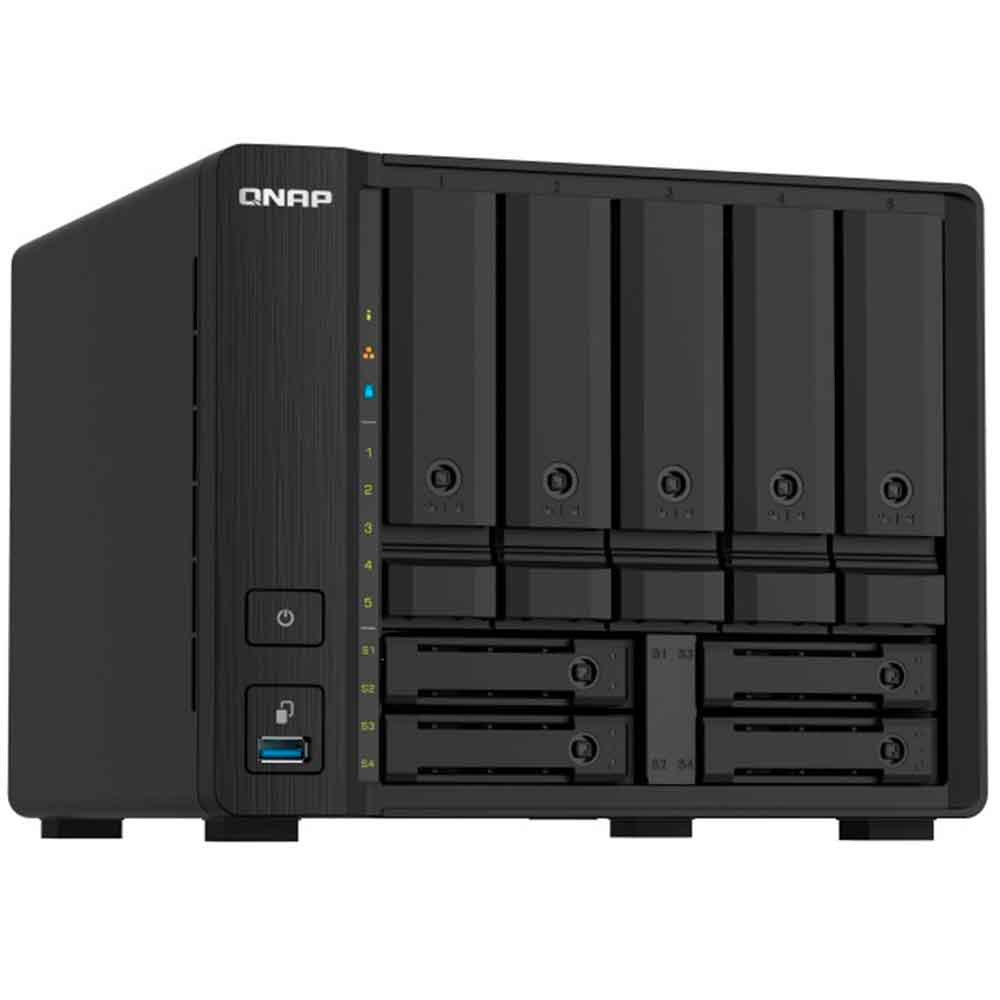 Imagem de STORAGE NAS QNAP 9 BAIAS ANNAPURNALABS ALPINE AL324, QUAD CORE 1.7GHZ, 4GB, 2X 10GBE - TS-932PX-4G