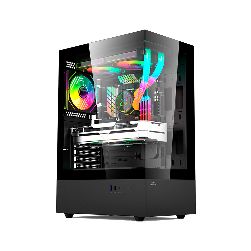 Imagem de GABINETE GAMER C3TECH AQUARIUS MT-G860BK SEM FONTE PRETO