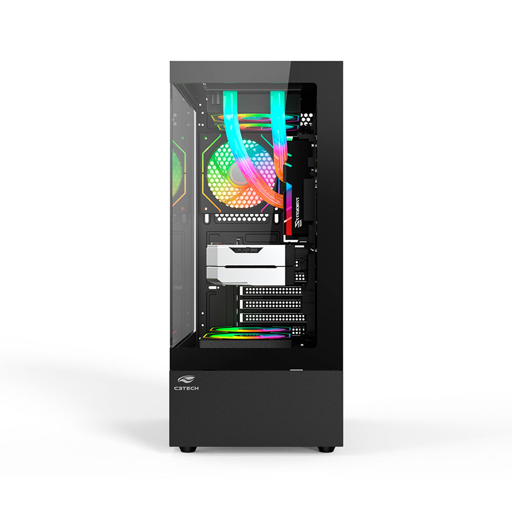 Imagem de GABINETE GAMER C3TECH AQUARIUS MT-G860BK SEM FONTE PRETO
