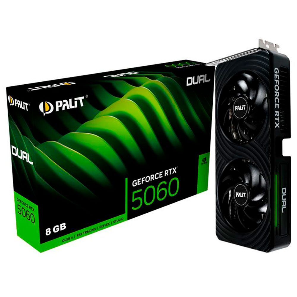 Imagem de PLACA DE VIDEO PALIT GEFORCE RTX 5060 DUAL 8GB GDDR7 128BITS NE75060019P1-GB2063D