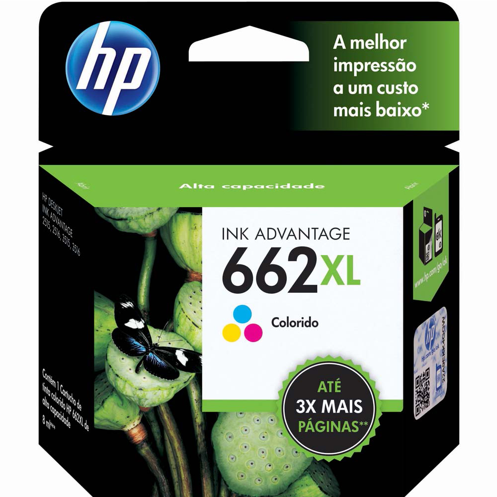Mostrar detalhes de CARTUCHO HP CZ106AB N 662XL TRICOLOR Imagem de CARTUCHO HP CZ106AB N 662XL TRICOLOR