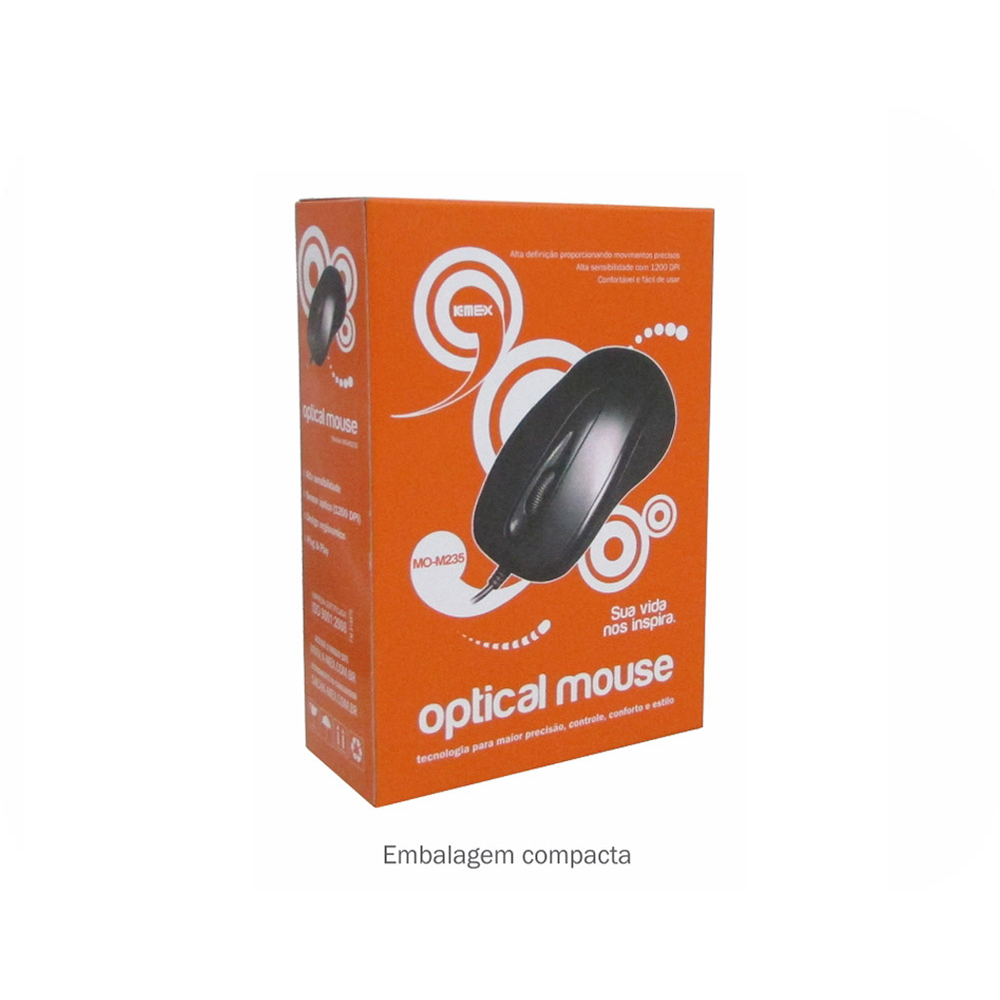 Imagem de MOUSE K-MEX MO-M235 USB PRETO 1200DPI  OPTICO