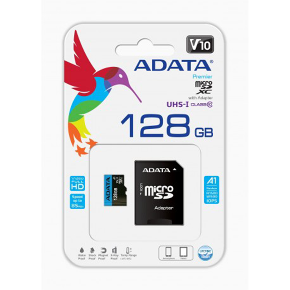 Mostrar detalhes de CARTAO DE MEMORIA SD ADATA CLASS 10UHS-I 128GB (MICRO + ADAPTADOR) AUSDX128GUICL10A1-RA1 Imagem de CARTAO DE MEMORIA SD ADATA CLASS 10UHS-I 128GB (MICRO + ADAPTADOR) AUSDX128GUICL10A1-RA1