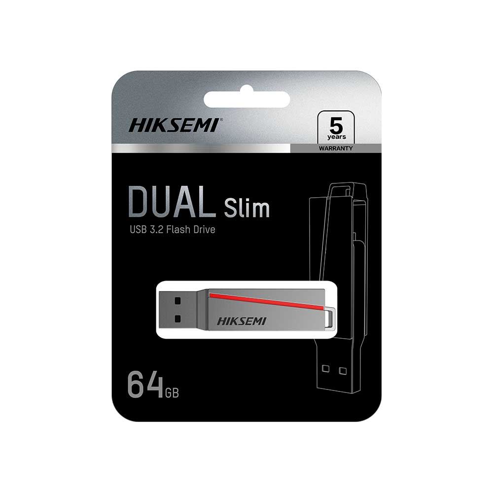 Mostrar detalhes de PEN DRIVE HIKSEMI DUAL DRIVE E307C 64GB USB 3.0 - HS-USB-E307C/64G/U3 Imagem de PEN DRIVE HIKSEMI DUAL DRIVE E307C 64GB USB 3.0 - HS-USB-E307C/64G/U3