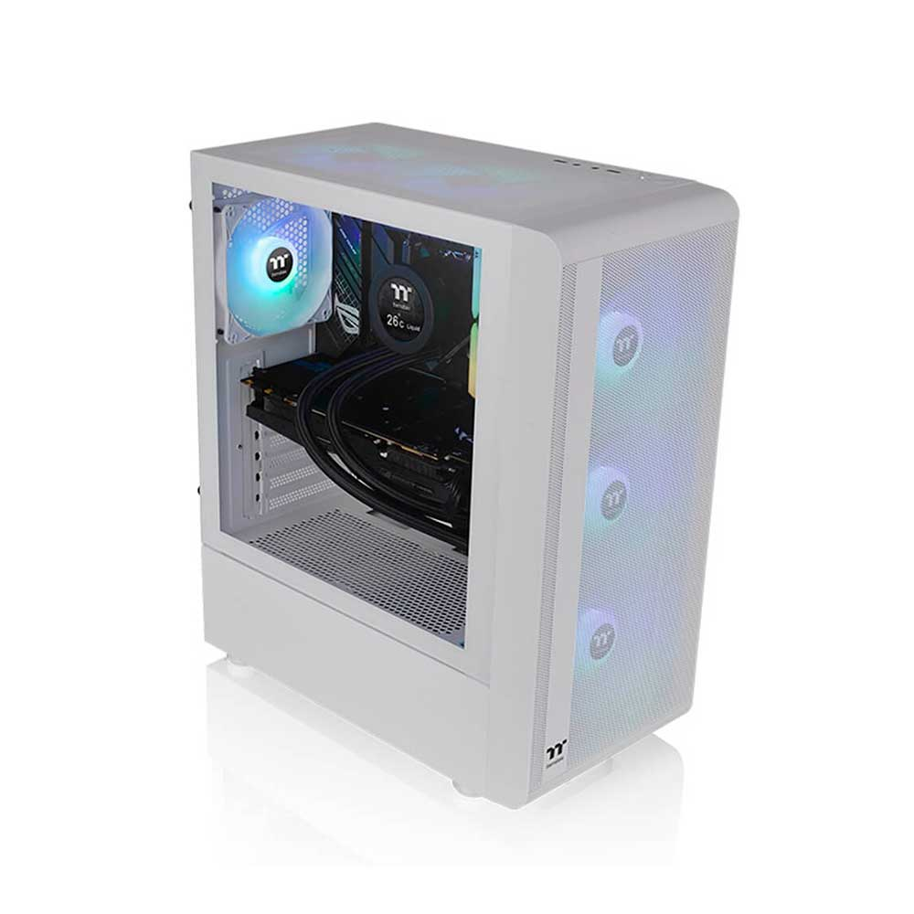 Imagem de GABINETE GAMER THERMALTAKE S200TG ARGB MID T. TGLASS SNOW C/ FONTE  650W - CA-3X2-65M6WZ-00