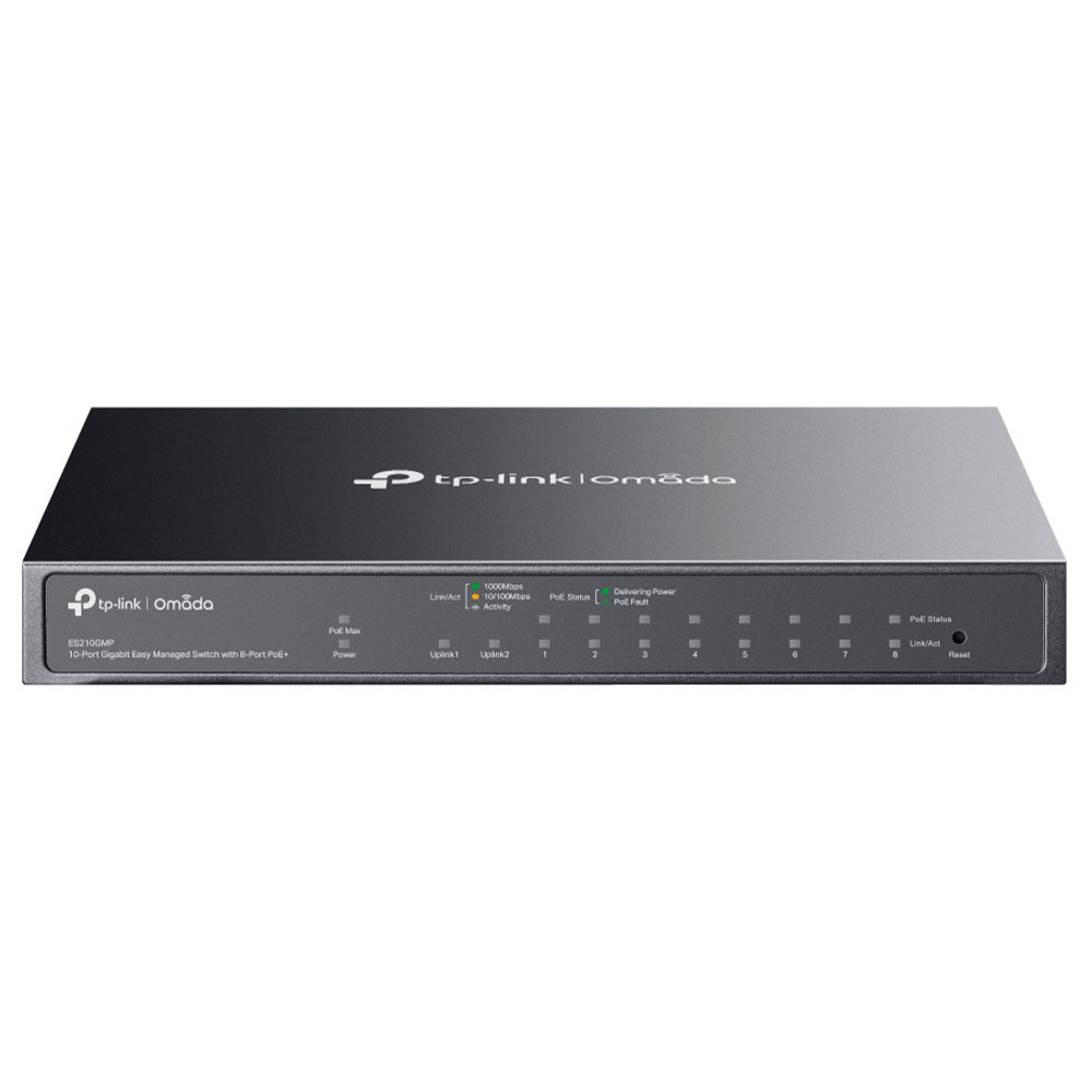 Imagem de SWITCH GERENCIAVEL OMADA GIGABIT DE 10 PORTAS COM 8 PORTAS POE+ ES210GMP TP-LINK