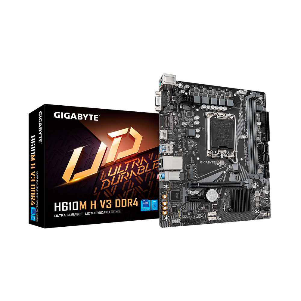 Mostrar detalhes de PLACA MAE (INTEL) GIGABYTE H610M H V3 DDR4 LGA1700 12° 13° E 14° GERACAO Imagem de PLACA MAE (INTEL) GIGABYTE H610M H V3 DDR4 LGA1700 12° 13° E 14° GERACAO