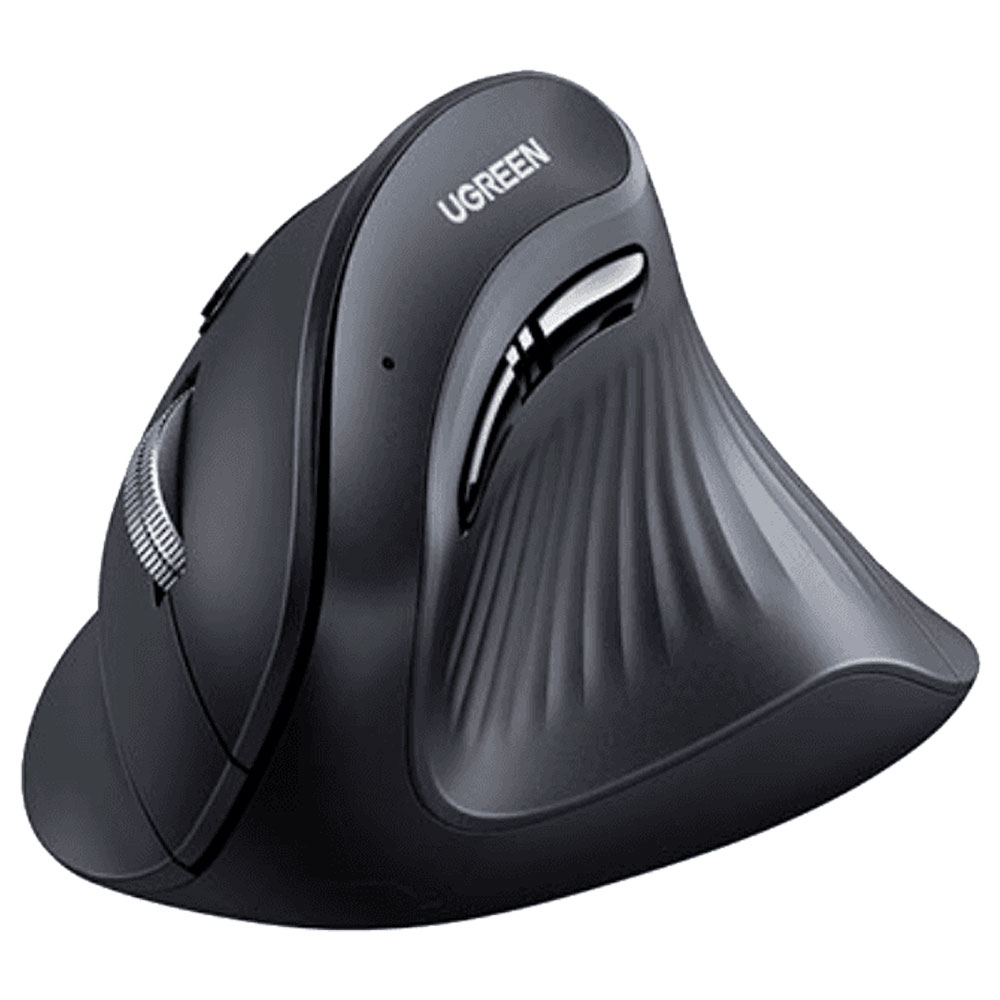 Imagem de MOUSE UGREEN ERGONOMICO VERTICAL SEM FIO BLUETOOTH 5.0 E 2.4G PRETO - MU008