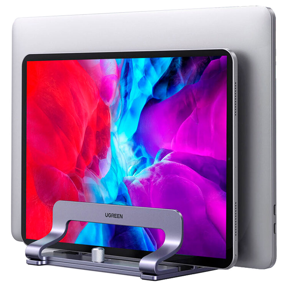 Imagem de BASE/SUPORTE UGREEN PARA NOTEBOOK VERTICAL AJUSTAVEL ALUMINIO PRATA - LP258