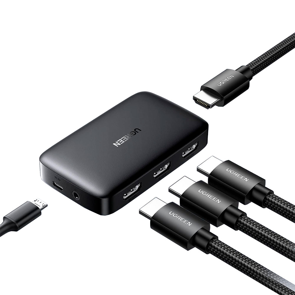 Imagem de SWITCH HDMI UGREEN COM 3 ENTRADAS HDMI E 1 SAIDA HDMI COM CONTROLE REMOTO - CM332