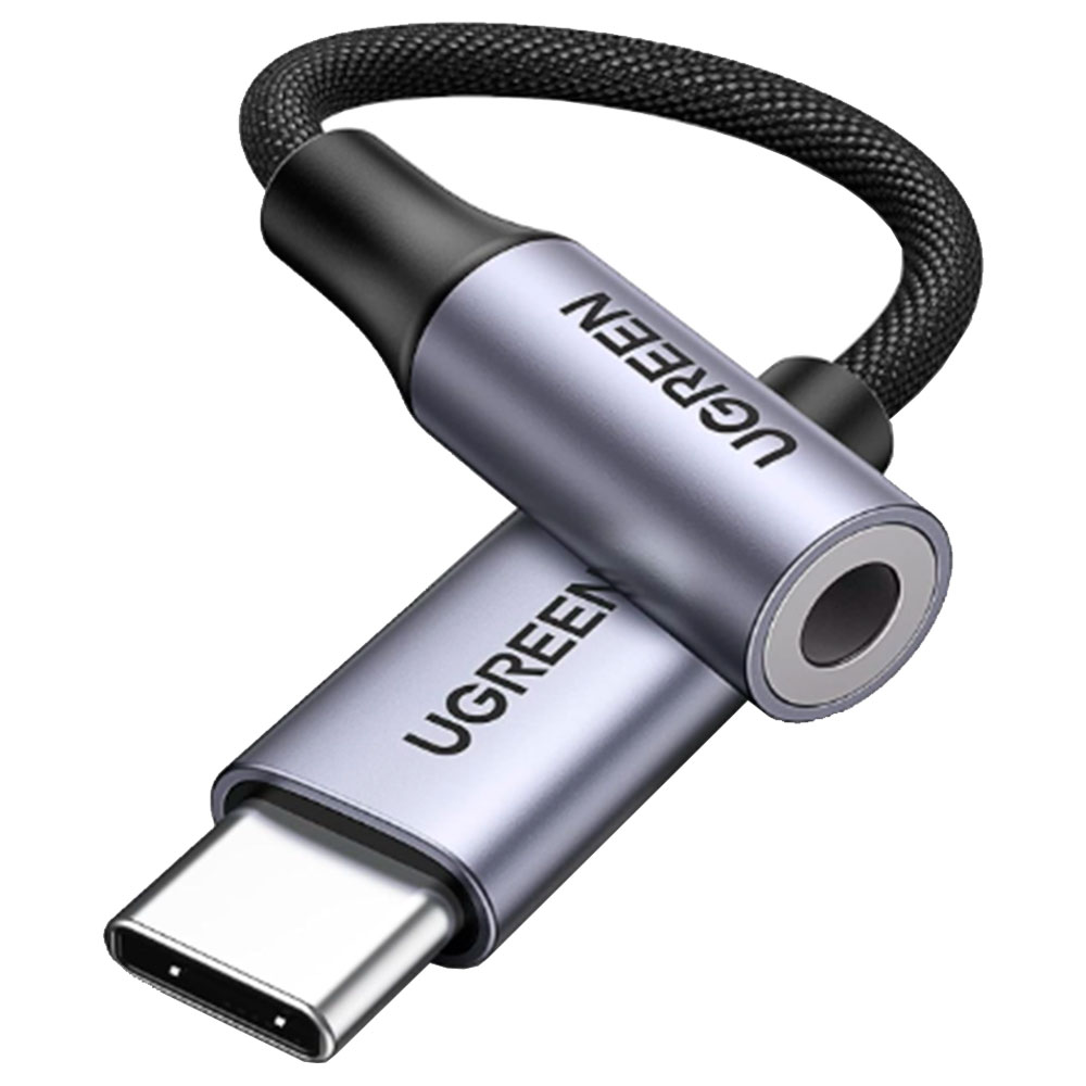 Imagem de ADAPTADOR DE AUDIO UGREEN USB-C PARA P2 3.5MM EM ALUMINIO 10CM CINZA - AV161