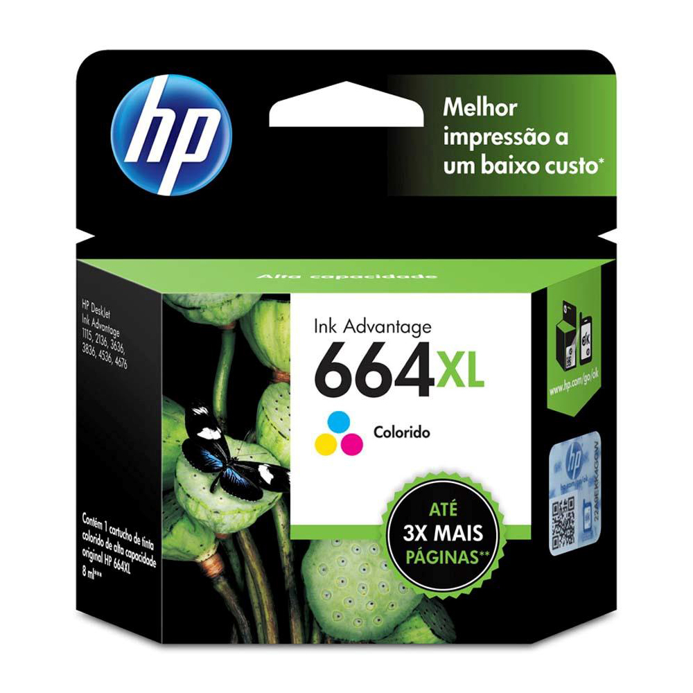 Mostrar detalhes de CARTUCHO HP F6V30AB N 664XL TRICOLOR Imagem de CARTUCHO HP F6V30AB N 664XL TRICOLOR
