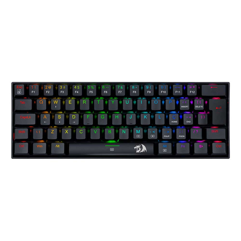 Imagem de TECLADO REDRAGON MECANICO GAMER DRAGONBORN RGB PRETO SWITCH AZUL ABNT2 K630RGB-1 (PT-BLUE)