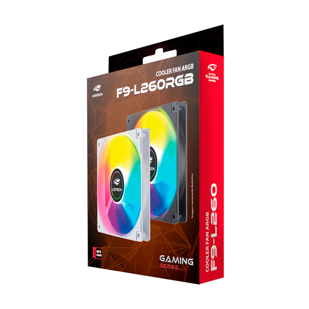 Imagem de COOLER PARA GABINETE C3TECH ARGB BRANCO F9-L260WH 120MM