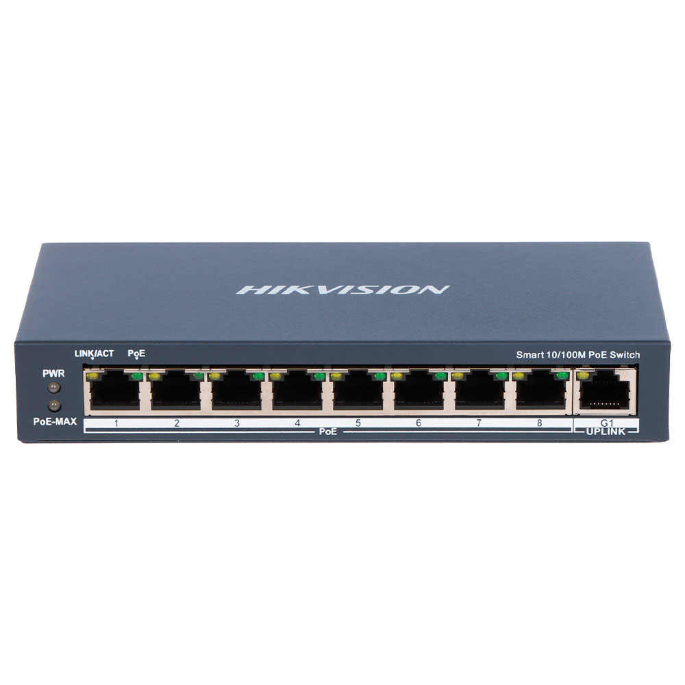 Mostrar detalhes de SWITCH L2 SMART HIKVISION DS-3E1309P-EI/M 9 PORTAS 8 FAST 10/100 WATCHDOG POE ATIVO 802.3 AF/AT 1 PORTAS UPLINK RJ45 Imagem de SWITCH L2 SMART HIKVISION DS-3E1309P-EI/M 9 PORTAS 8 FAST 10/100 WATCHDOG POE ATIVO 802.3 AF/AT 1 PORTAS UPLINK RJ45