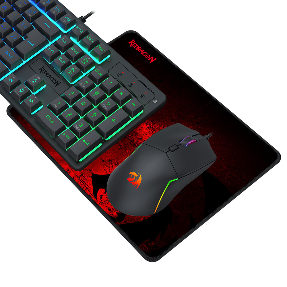 Imagem de KIT TECLADO + MOUSE + HEADSET + MOUSEPAD REDRAGON ESSENTIALS PRETO S166