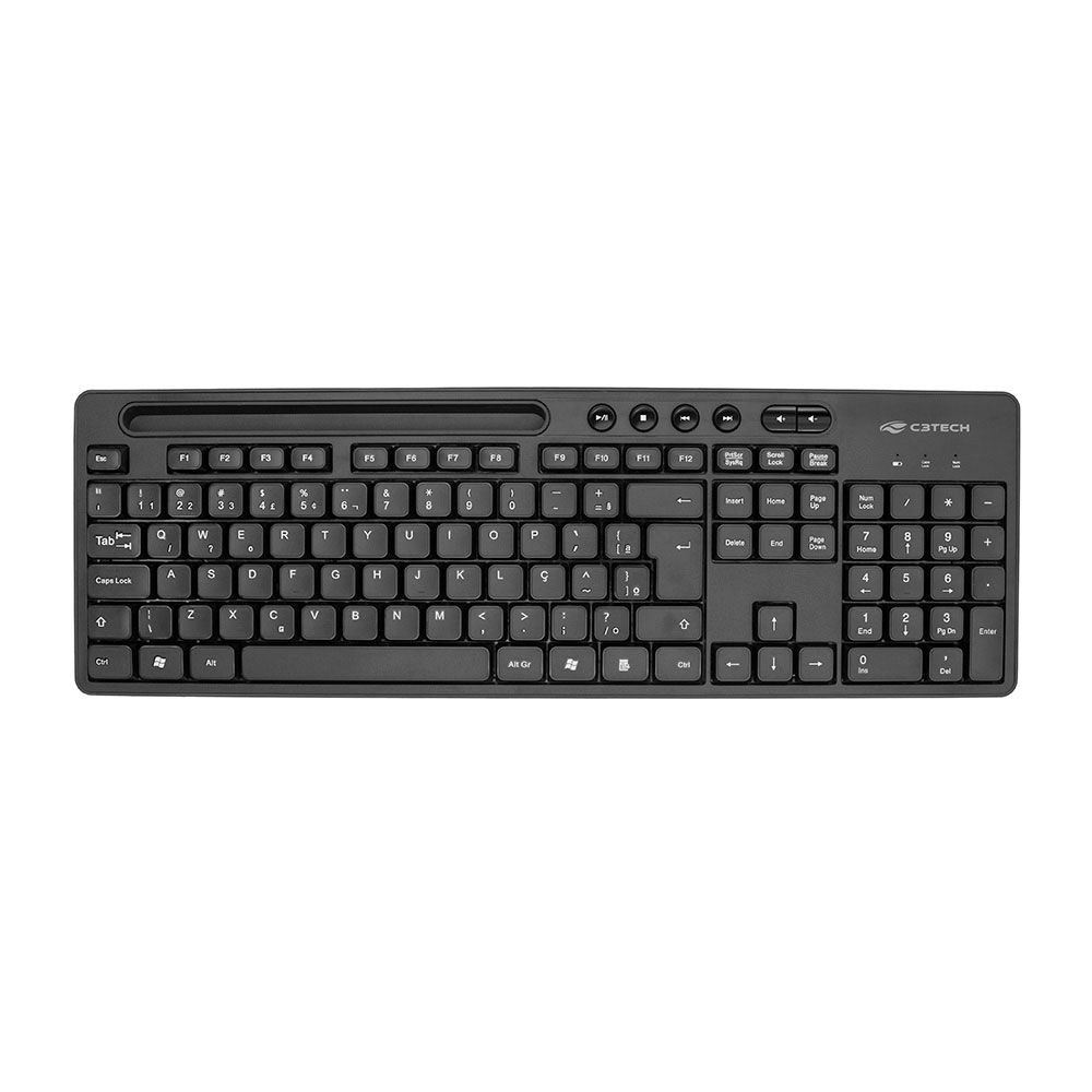 Mostrar detalhes de TECLADO C3TECH SEM FIO RC/NANO KB-W100BK PADRAO ABNT2 Imagem de TECLADO C3TECH SEM FIO RC/NANO KB-W100BK PADRAO ABNT2