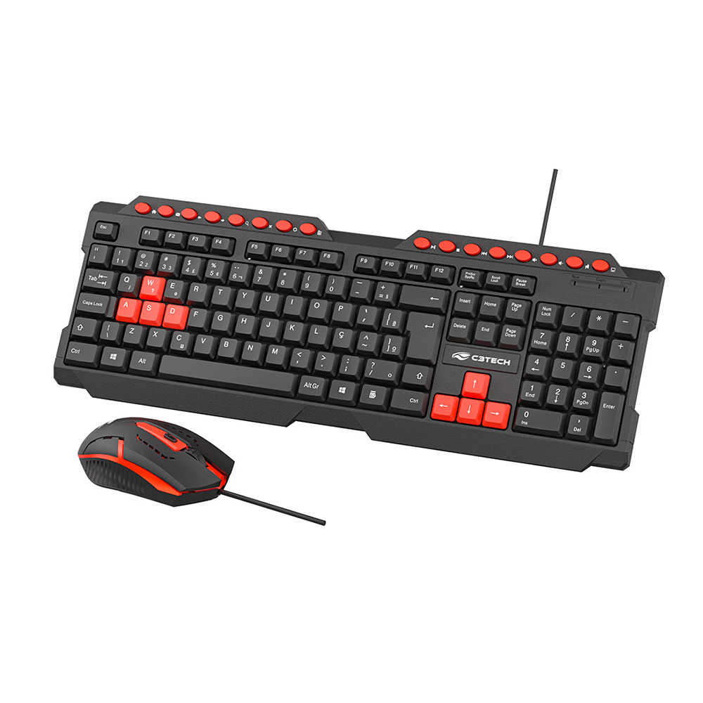 Imagem de KIT MOUSE E TECLADO C3TECH GAMER GK-20V2BK USB