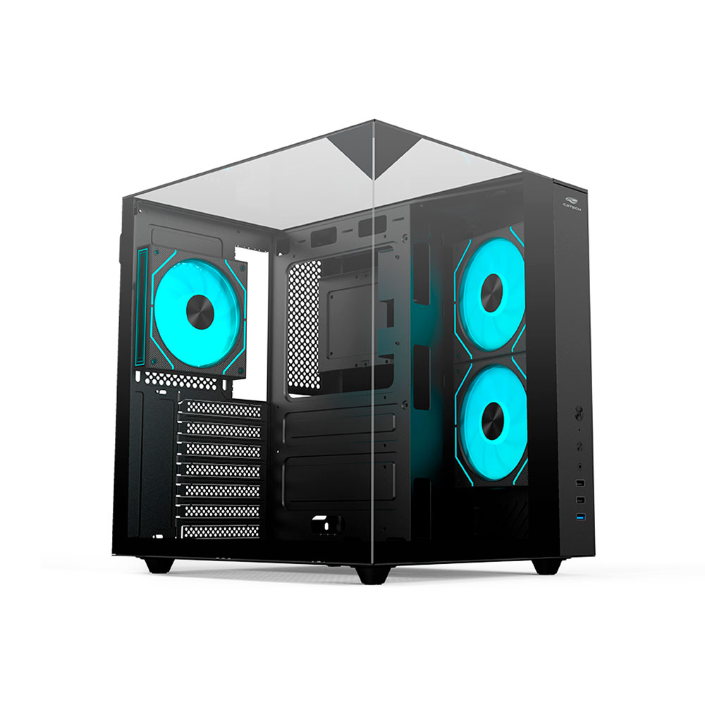 Imagem de GABINETE GAMER C3TECH AQUARIUS MT-G950BK SEM FONTE PRETO