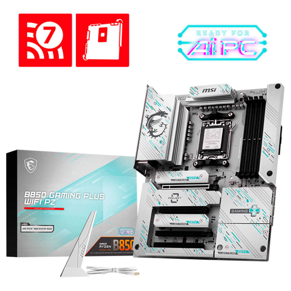 Mostrar detalhes de PLACA MAE (AMD) MSI B850 GAMING PLUS WIFI PZ DDR5 AM5 Imagem de PLACA MAE (AMD) MSI B850 GAMING PLUS WIFI PZ DDR5 AM5