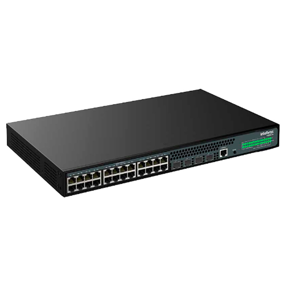 Imagem de SWITCH INTELBRAS GERENCIAVEL 24 PORTAS GIGABIT POE SENDO 12P POE+ E 4 PORTAS SFP S2328G-PA - 4760107