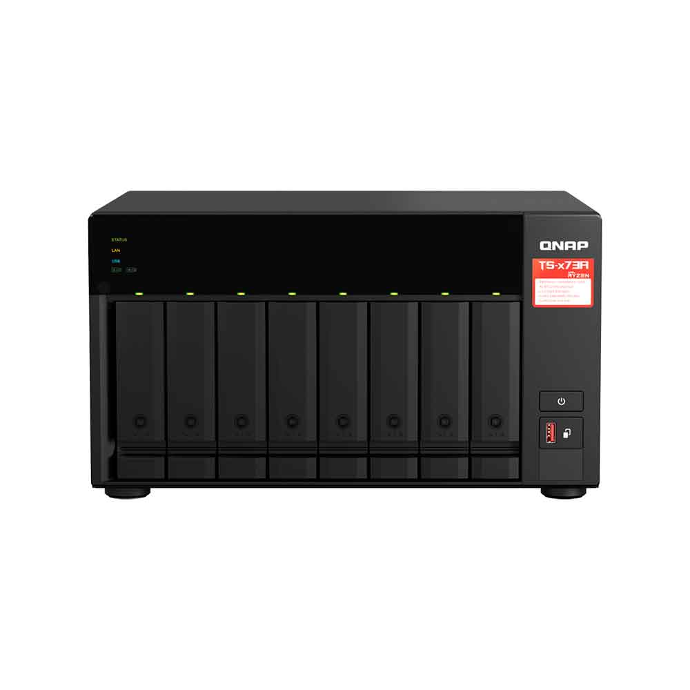 Imagem de STORAGE NAS QNAP 8 BAIAS AMD RYZEN V1500B 4 CORE 2.2GHZ 8GB 2X 2.5 GBE TORRE - TS-873A-8G-US