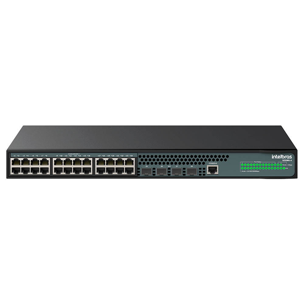 Imagem de SWITCH INTELBRAS GERENCIAVEL 24 PORTAS GIGABIT COM 4 PORTAS SFP S2328G-A - 4760106