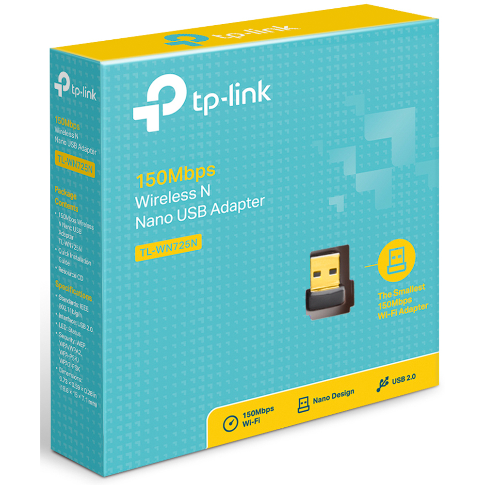 Imagem de ADAPTADOR WIRELESS USB 150 MBPS TP-LINK TL-WN725N