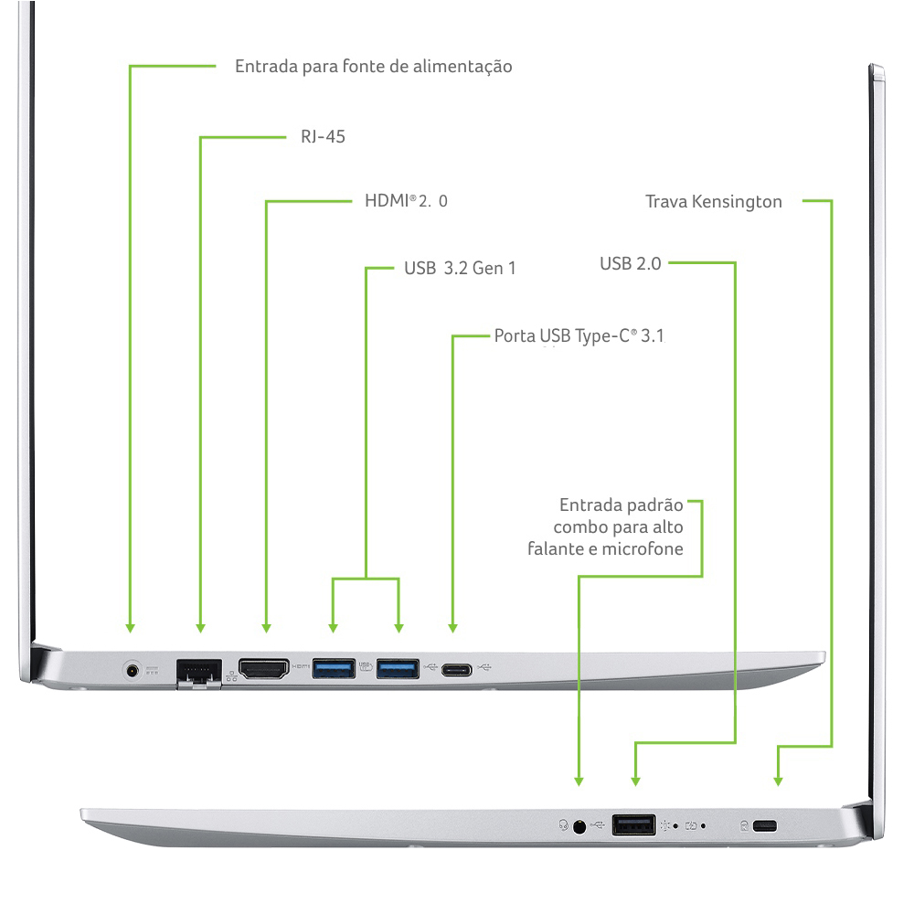 Imagem de NOTEBOOK ACER 15,6 FHD A515-45-R2A3/ R5-5500U/ 8GB/ 512GB SSD/ W11 HOME