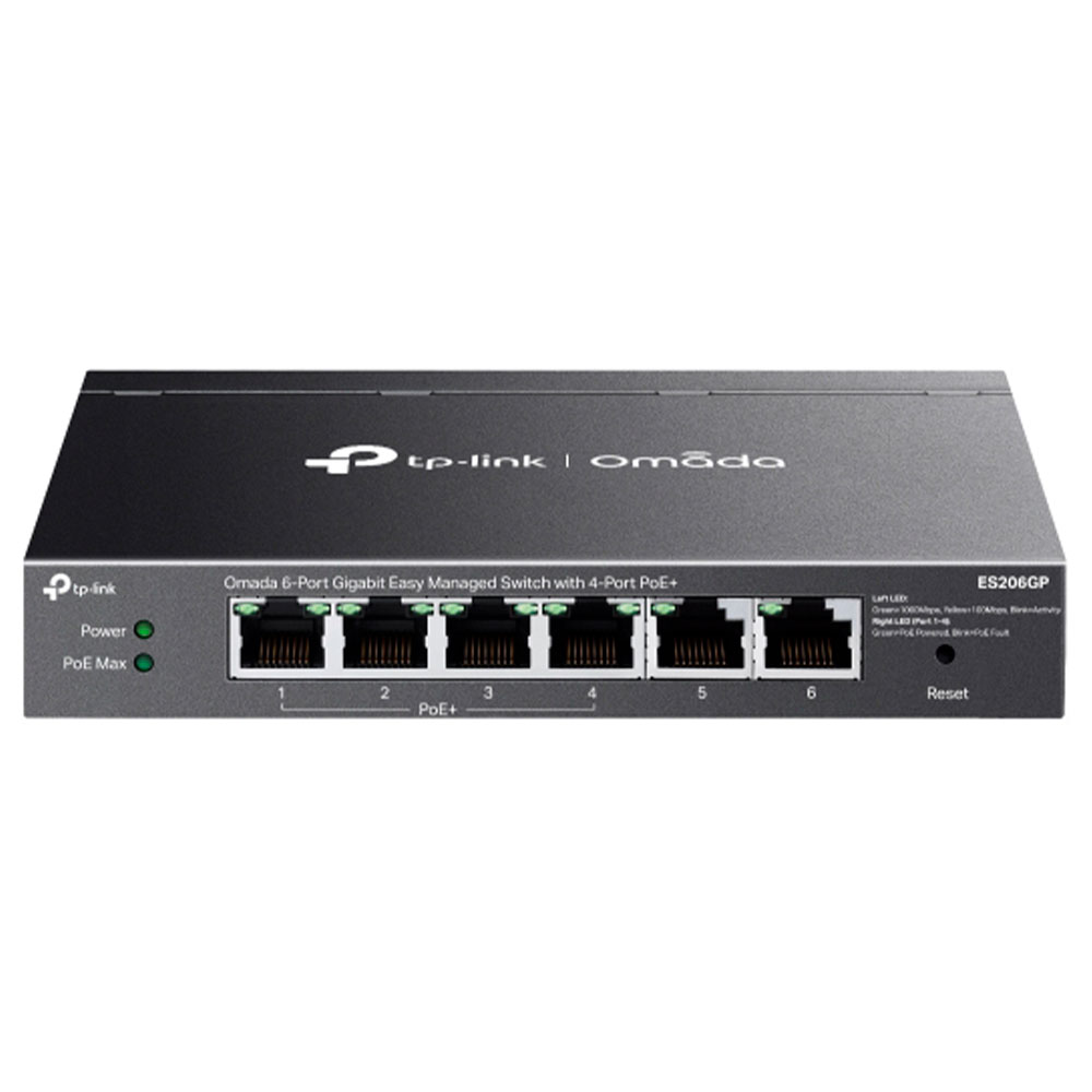 Imagem de SWITCH GERENCIAVEL AGILE COM 6 PORTAS GIGABIT E 4 PORTAS POE+ ES206GP TP-LINK