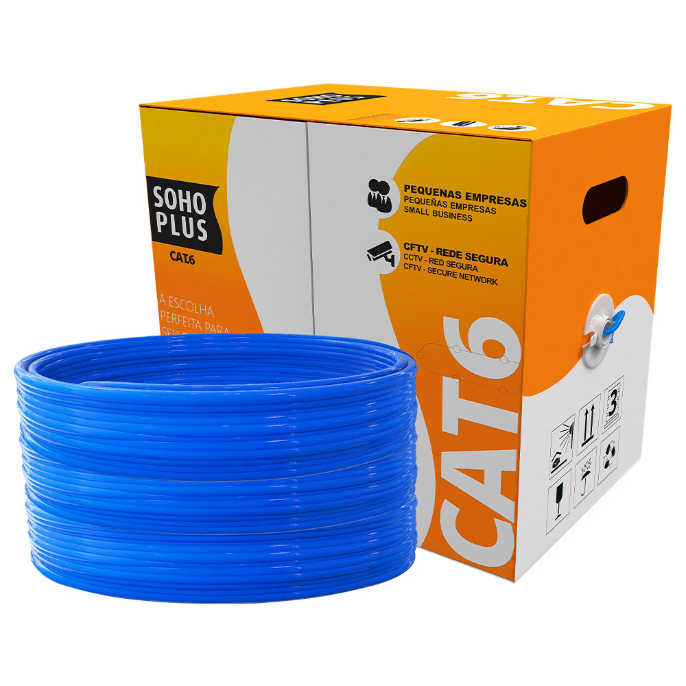 Imagem de CABO REDE LAN FURUKAWA SOHOPLUS CAT6 U/UTP CMX AZUL CLARO CERTIFICADO CX 305M