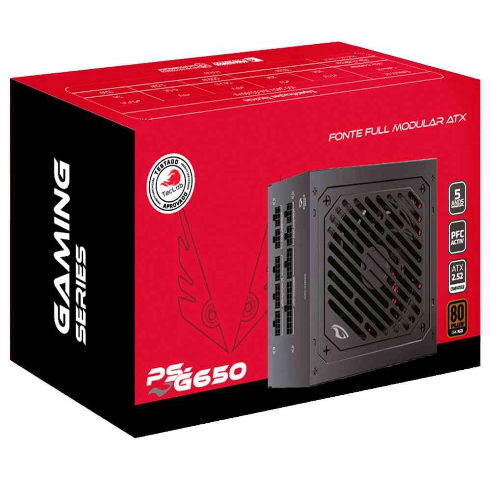 Imagem de FONTE DE ALIMENTACAO C3TECH ATX 650W PS-G650 80 PLUS BRONZE TECLAB CYBERNETICS