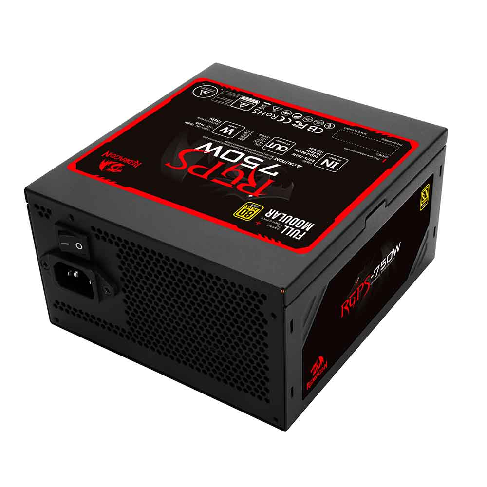 Imagem de FONTE DE ALIMENTACAO GAMER REDRAGON 750 WATTS FULL MODULAR 80 PLUS GOLD 120 X 120 X 25 MM