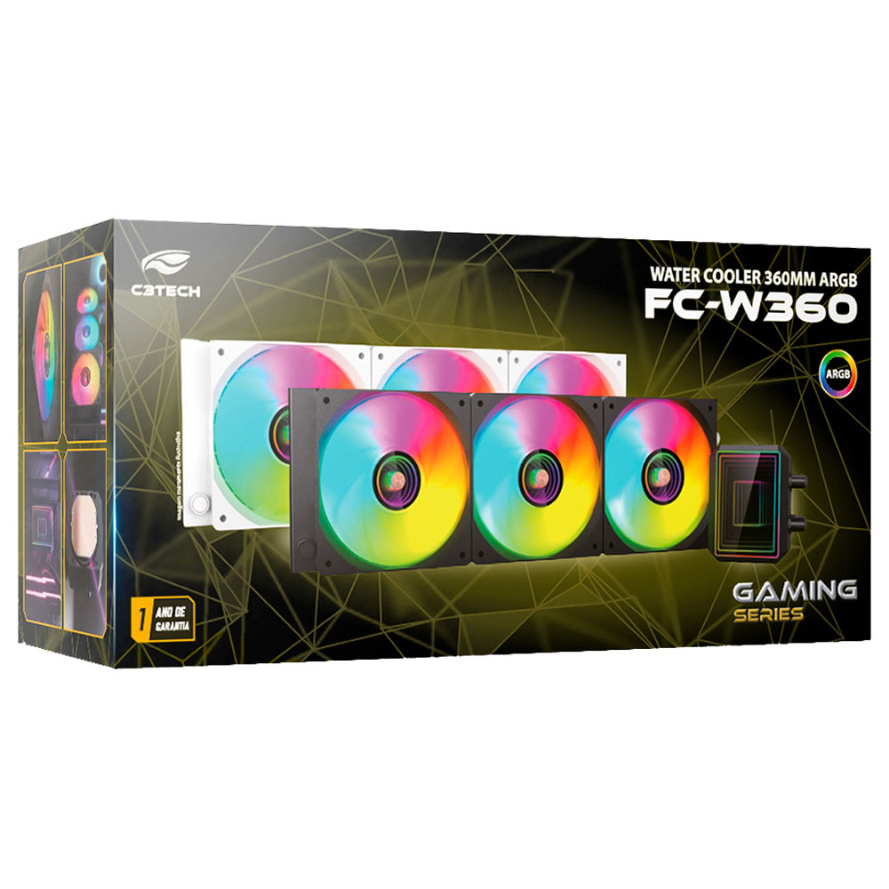 Imagem de WATER COOLER C3TECH 360MM FC-W360BKV2 PRETO ARGB