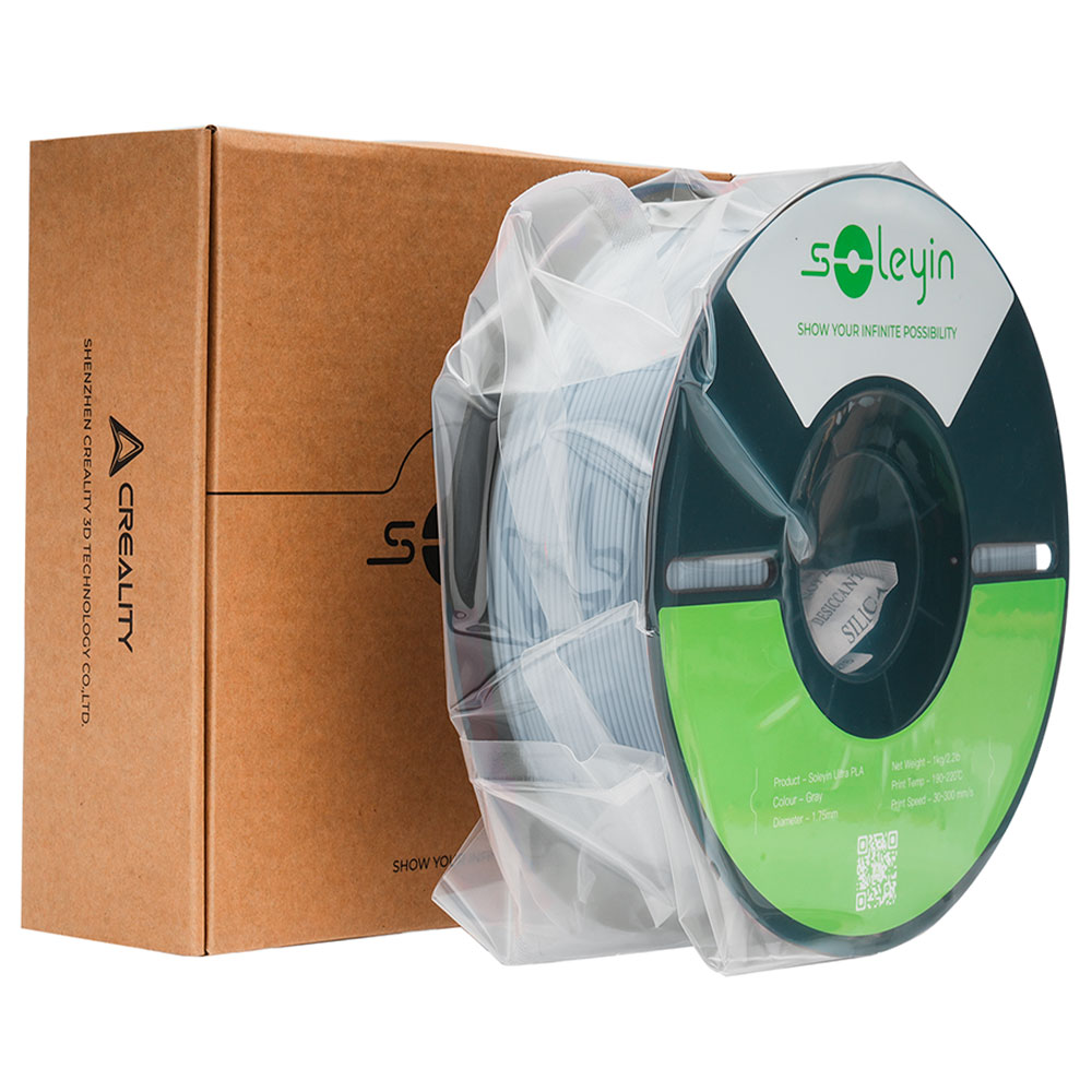 Imagem de FILAMENTO CREALITY SOLEYIN ULTRA PLA (CINZA) 1,75MM 3301010606