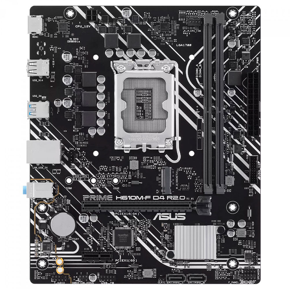 Imagem de PLACA MAE (INTEL) ASUS PRIME H610M-F D4 R2.0 DDR4 LGA1700 12° 13° E 14° GERACAO