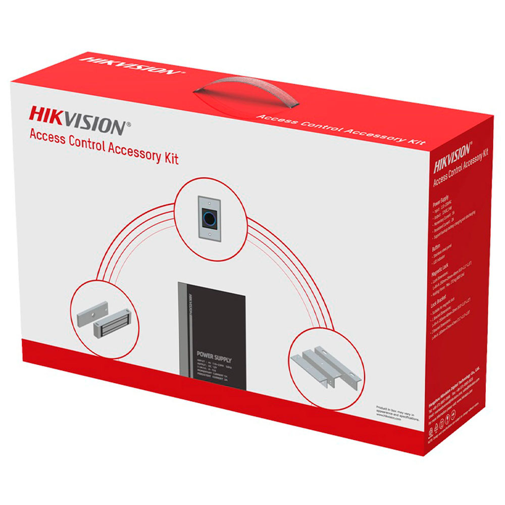 Imagem de KIT FONTE FECHADURA E BOTOEIRA DS-KAS-7M01 HIKVISION