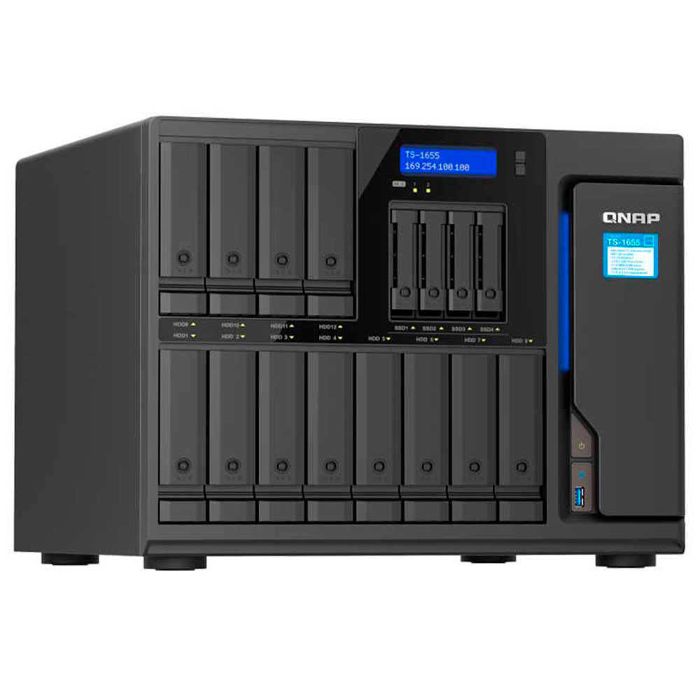 Mostrar detalhes de STORAGE NAS QNAP 16 BAIAS INTEL ATOM 8-CORE 8GB RAM DDR4 2X LAN 4P USB - TS-1655-8G-US Imagem de STORAGE NAS QNAP 16 BAIAS INTEL ATOM 8-CORE 8GB RAM DDR4 2X LAN 4P USB - TS-1655-8G-US
