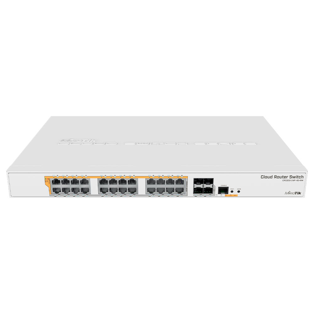 Imagem de CLOUD ROUTER SWITCH CRS328-24P-4S+RM 24 PORTAS GIGABIT E 4 SFP+ - MIKROTIK
