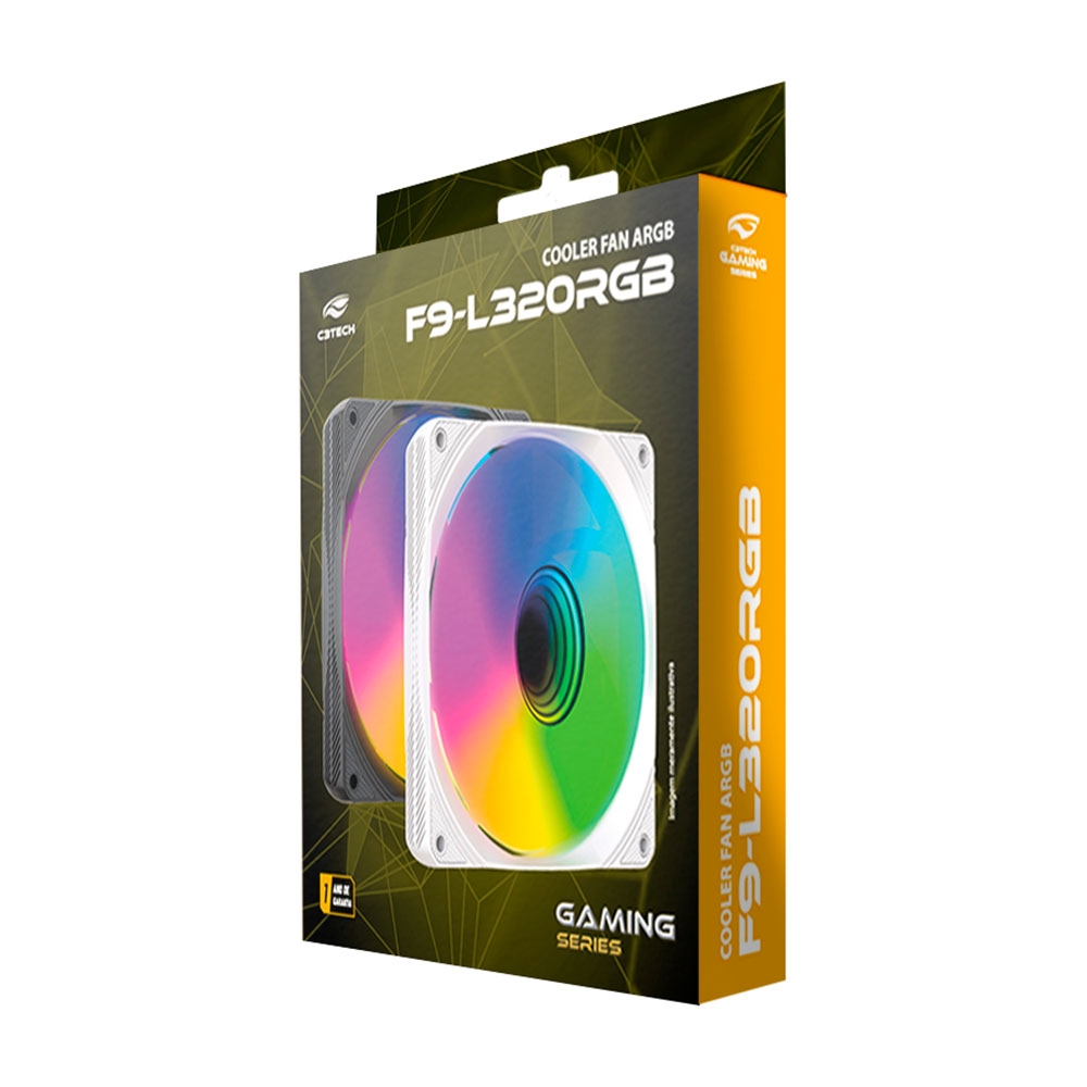Imagem de COOLER PARA GABINETE C3TECH ARGB BRANCO F9-L320WH 120MM